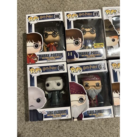 Lot of 8 Harry Potter Funko Pop Dumbledore Voldemort Ron Weasley Neville Minerva - Picture 3 of 7